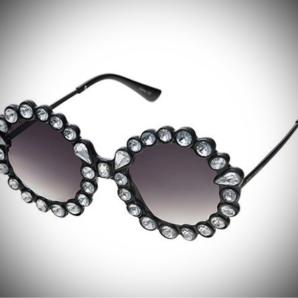 Betsey Johnson Accessories - Betsey Johnson Black Sunglasses with Crystal Accents (New)